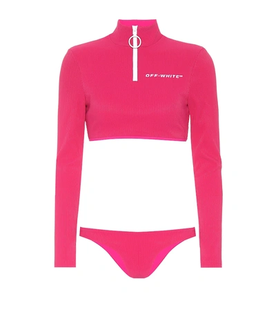 Off-white Long-sleeve Bikini In Pink