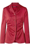 SIES MARJAN GREER RUCHED PINSTRIPED SATIN BLAZER