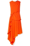 SIES MARJAN HELENA ASYMMETRIC RUFFLED STRETCH-CREPE DRESS