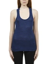 Isabel Marant Étoile Avien Striped Scoop-neck Cotton-linen Tank Top In Blue