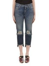 Dolce & Gabbana Deconstructed Logo Patch Jeans In Blu Denim