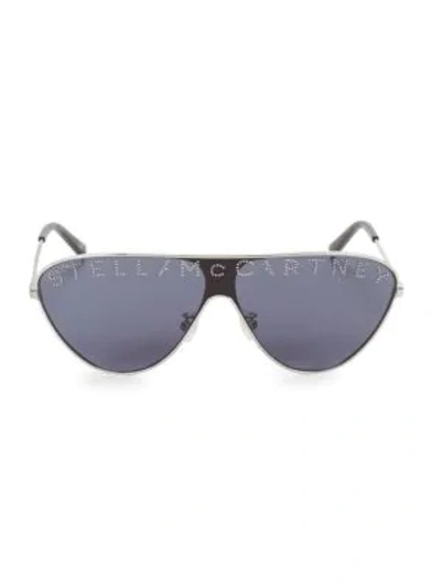 Stella Mccartney Stlla Logo Shield Sunglasses In Silver