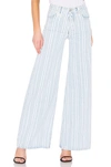 Off-white Off White Striped Palazzo Pants In Bleach Light Blue