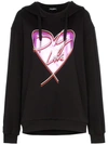 Dolce & Gabbana Dolce And Gabbana Black Metallic Heart Hoodie In Black