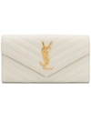 Saint Laurent Large Monogram Flap Wallet In Neutrals