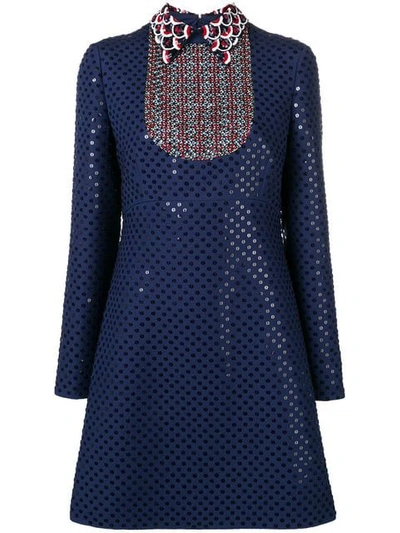 Valentino Sequinned Polka Dot Dress - 蓝色 In Mby