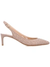 VALENTINO GARAVANI VALENTINO VALENTINO GARAVANI ROCKSTUD SPIKE SLINGBACK PUMPS - 大地色