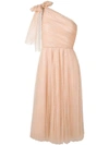 RED VALENTINO ONE SHOULDER TULLE DRESS