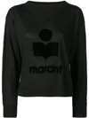 Isabel Marant Étoile Tone On Tone Logo Jumper In Black
