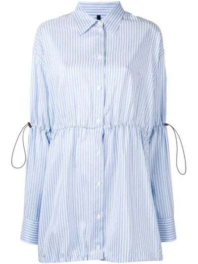 Ben Taverniti Unravel Project Drawstring-waist Oversized Silk And Cotton-blend Shirt In Blue