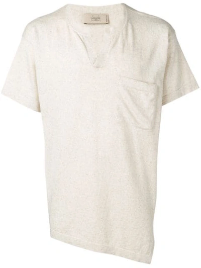 Maison Flaneur Asymmetrical T-shirt In Neutrals