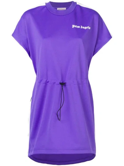 Palm Angels Drawstring T-shirt Dress - 紫色 In Purple