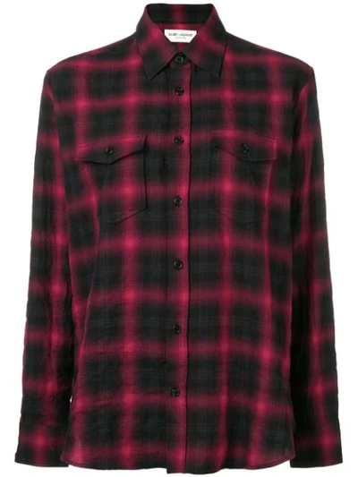 Saint Laurent Checked Shirt - 红色 In 6461