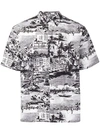Msgm Haway Print Shirt In Grey