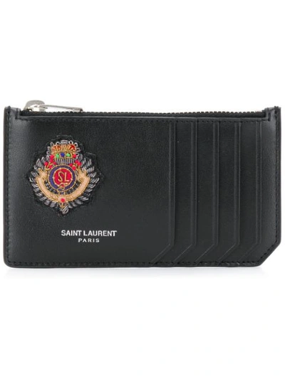 Saint Laurent Fragments Logo Badge Cardholder - 黑色 In Black