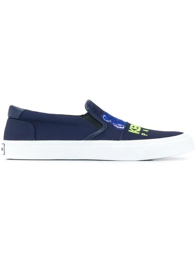 Kenzo Logo Embroidered Sneakers - 蓝色 In Blue