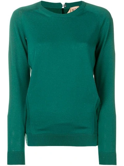 N°21 Long-sleeve Fitted Jumper In Green