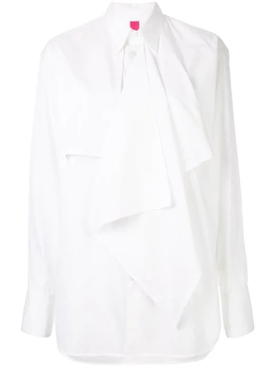 Y's Asymmetric Longline Shirt In White