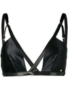 Something Wicked Jade Satin Bra In Black