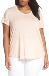 VINCE CAMUTO SCOOPED BURNOUT TEE,9429617