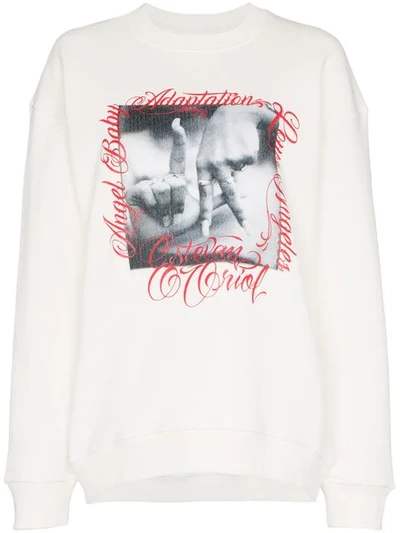 Adaptation Graphic Print Long-sleeved Cotton Jumper - 白色 In White