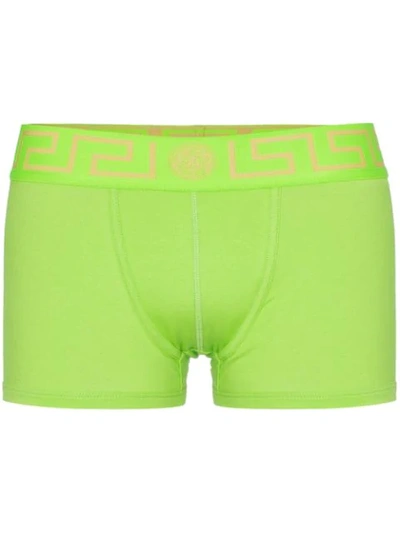 Versace Logo Embroidered Boxer Briefs - 绿色 In Green