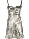 CYNTHIA ROWLEY GOLD COAST METALLIC BROCADE MINI DRESS