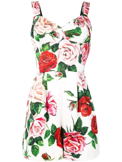 Dolce & Gabbana Floral-print Brocade Playsuit In Floral Print