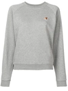 Maison Kitsuné Fox Patch Sweatshirt In Grey
