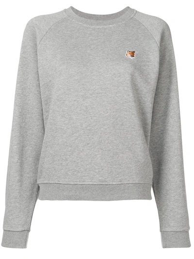 Maison Kitsuné Fox Head Regular Fit Sweatshirt In Grey