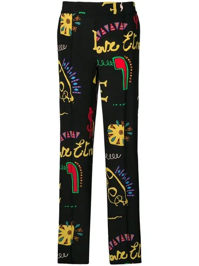 Etro Printed Palazzo Trousers - 黑色 In Black