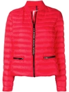 MONCLER MONCLER ZIPPED POCKET PUFFER JACKET - 红色