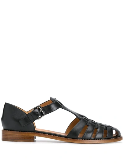 Church's Kelsey Woven Leather Sandals In Black