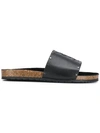 Saint Laurent Jimmy Black Leather Sandals With Studs Details In Black