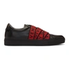 GIVENCHY GIVENCHY BLACK AND RED ELASTIC URBAN KNOTS trainers