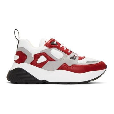 Stella Mccartney Eclypse White And Red Leather Sneakers In Multicolor