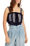 Free People Hill Top Crop Tank In Navy