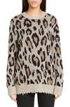 R13 Leopard Cashmere Crewneck Sweater In Leopard