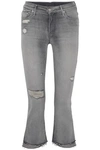 MOTHER MOTHER WOMAN THE INSIDER DISTRESSED HIGH-RISE KICK-FLARE JEANS grey,3074457345619996379