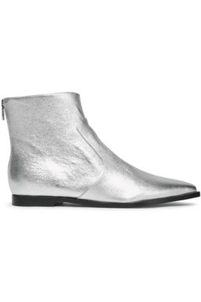 Sigerson Morrison Woman Metallic Leather Ankle Boots Silver