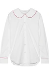 CHINTI & PARKER CHINTI AND PARKER WOMAN EMBROIDERED COTTON-POPLIN SHIRT WHITE,3074457345620255758