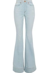 ALICE AND OLIVIA BEAUTIFUL DISTRESSED HIGH-RISE FLARED JEANS,3074457345619699798