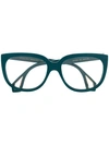 GUCCI GUCCI EYEWEAR DOUBLE-FRAMED GLASSES - 蓝色