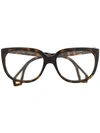 GUCCI GUCCI EYEWEAR DOUBLE-FRAMED GLASSES - 棕色