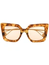 GUCCI GUCCI EYEWEAR SQUARE-SHAPED SUNGLASSES - 棕色