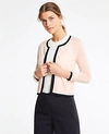ANN TAYLOR PETITE TIPPED CROPPED OPEN CARDIGAN,500645