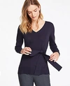 ANN TAYLOR PETITE BELTED TUNIC SWEATER,497837