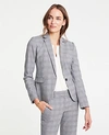 ANN TAYLOR THE PETITE ONE-BUTTON BLAZER IN GLEN PLAID,492291