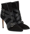 BALMAIN JAKIE SUEDE ANKLE BOOTS,P00360046