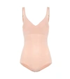 Wolford 3w Forming Blush Stretch-cotton Bodysuit In Pink